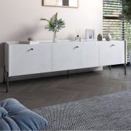 Тумба під телевізор на 3 шухляди LION Wood з чорними ніжками 160х65х40 см Бетон style (LION-043094) Тумба під телевізор на 3 шухляди LION Wood з чорними ніжками 160х65х40 см Бетон style (LION-043094)