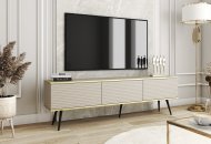 Тумба під телевізор Perfect Home Оро / Oro 3-дверна з чорними ніжками RTV175 MDF Бежевий (PFH-091348)