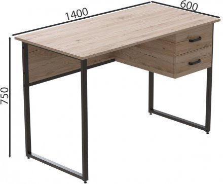 Комп'ютерний стіл Ferrum-decor Дакота 75x140x60 сірий ДСП Дуб Сан-Марино 32мм (FRD-102328)