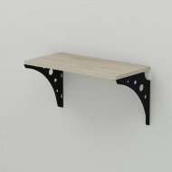 Полиця настінна Ferrum-decor Ханді 2 240x600x240 метал Чорний ДСП Сонома 16 мм (FRD-102578)