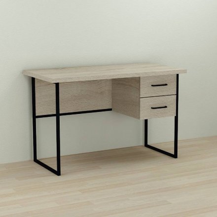 Письмовий стіл Ferrum-decor Курт 76x140x70 чорний ДСП Дуб Сонома 32мм (FRD-103947)