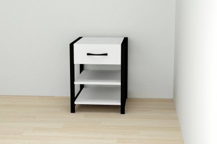 Тумба універсальна Ferrum-decor Вів'єн 1/2 50x41x40 чорний ДСП Біле 16мм (FRD-104121) Тумба універсальна Ferrum-decor Вів'єн 1/2 50x41x40 чорний ДСП Біле 16мм (FRD-104121)