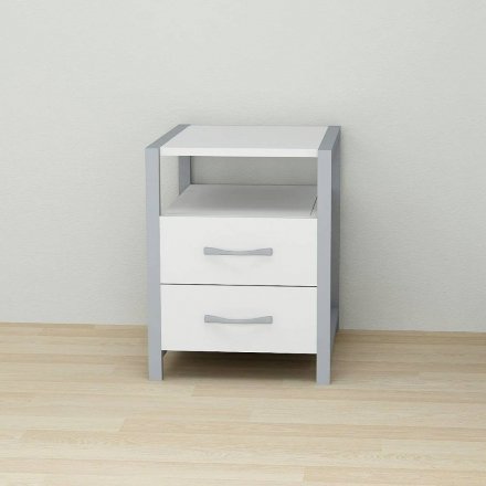 Тумба універсальна Ferrum-decor Вів'єн 2/2 50x41x40 сірий ДСП Біле 16мм (FRD-104166) Тумба універсальна Ferrum-decor Вів'єн 2/2 50x41x40 сірий ДСП Біле 16мм (FRD-104166)