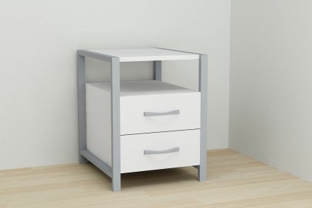 Тумба універсальна Ferrum-decor Вів'єн 2/2 50x41x40 сірий ДСП Біле 16мм (FRD-104166) Тумба універсальна Ferrum-decor Вів'єн 2/2 50x41x40 сірий ДСП Біле 16мм (FRD-104166)