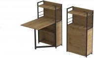Стіл книжка з етажеркою Практик 1 Ferrum-decor 1200x640x990 Чорний метал ДСП Дуб Артизан 16 мм (FRD-104616)