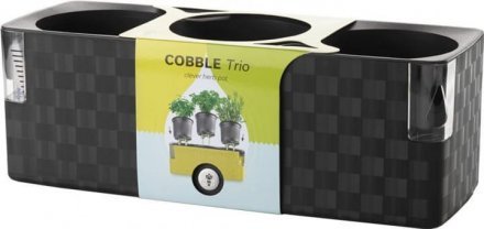 Вазон із системою автополиву Cobble Trio 6,2 л антрацит (8595096966306) 79007 Вазон із системою автополиву Cobble Trio 6,2 л антрацит (8595096966306) 79007