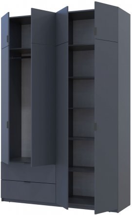Шафа розпашна с антресолью Doros Лукас 160х50х240 см Графіт (DRS-011194)