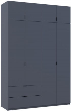 Шафа розпашна с антресолью Doros Лукас 160х50х240 см Графіт (DRS-011194)