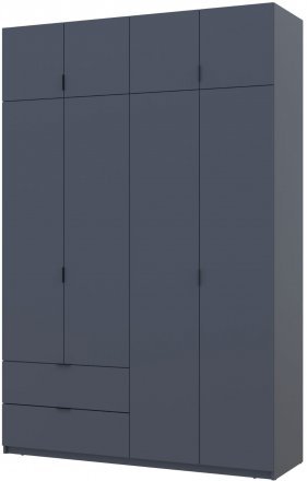 Шафа розпашна с антресолью Doros Лукас 160х50х240 см Графіт (DRS-011194)