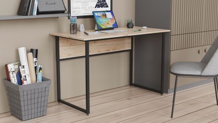 Комп'ютерний стіл Ferrum-decor Коді 75x140x60 чорний ДСП Дуб Сан-Марино 16мм (FRD-103754)