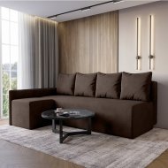 Кутовий диван ортопедичний iSmart MORRO Maxi єврокнижка 205x149 см (матрац Gold) темно-коричневий Laura 8 (ISM-051371)