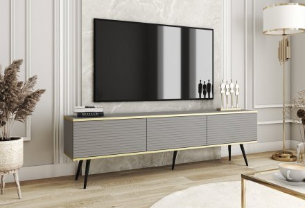 Тумба під телевізор Perfect Home Оро / Oro 3-дверна з чорними ніжками RTV175 MDF Сірий (PFH-091344) Тумба під телевізор Perfect Home Оро / Oro 3-дверна з чорними ніжками RTV175 MDF Сірий (PFH-091344)