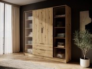 Гардеробна / шафа для одягу Perfect Home Келлі / Kelly 4DRD 4-дверна з боковими прозорими дверцятами Дуб артизан (PFH-091889) Гардеробна / шафа для одягу Perfect Home Келлі / Kelly 4DRD 4-дверна з боковими прозорими дверцятами Дуб артизан (PFH-091889)