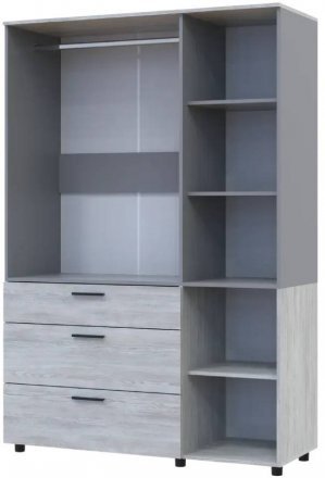 Шафа для одягу Doros Торн Сосна Натті/Сірий 3 ДСП/3Ш (штанга) 135х51.6х200 (DRS-012041) Шафа для одягу Doros Торн Сосна Натті/Сірий 3 ДСП/3Ш (штанга) 135х51.6х200 (DRS-012041)