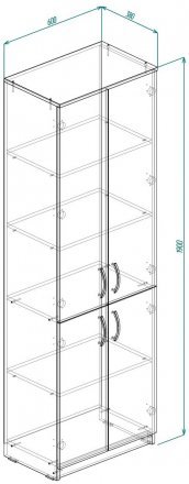 Шафа Анжело Ferrum-decor на 5 полиць із 4 дверима 1900x600x380 ДСП Бетон 16 мм (FRD-105006) Шафа Анжело Ferrum-decor на 5 полиць із 4 дверима 1900x600x380 ДСП Бетон 16 мм (FRD-105006)