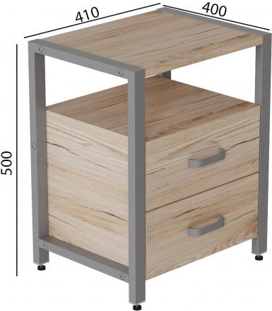Тумба універсальна Ferrum-decor Вів'єн 2/2 50x41x40 сірий ДСП Дуб Сан-Марино 16мм (FRD-104167) Тумба універсальна Ferrum-decor Вів'єн 2/2 50x41x40 сірий ДСП Дуб Сан-Марино 16мм (FRD-104167)