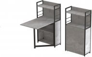 Стіл книжка з етажеркою Практик 1 Ferrum-decor 1200x640x990 Чорний метал ДСП Бетон 16 мм (FRD-104617)