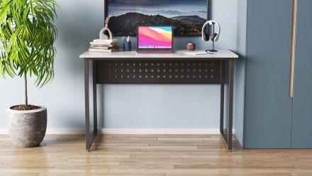 Стіл письмовий Майк Ferrum-decor 75x140x70 Чорний метал ДСП Бетон 16 мм (FRD-106537)