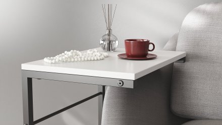 Столик приставний Террі Ferrum-decor 650x440x330 Чорний метал ДСП Біле 16 мм (FRD-104648) Столик приставний Террі Ferrum-decor 650x440x330 Чорний метал ДСП Біле 16 мм (FRD-104648)