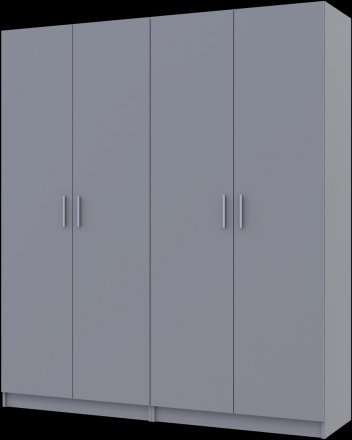 Шафа для одягу Doros Промо Сірий 2+2 ДСП 180х48х204 DRS-011630 (80737766)