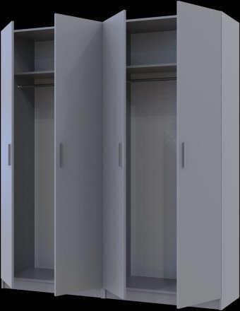 Шафа для одягу Doros Промо Сірий 2+2 ДСП 180х48х204 DRS-011630 (80737766)