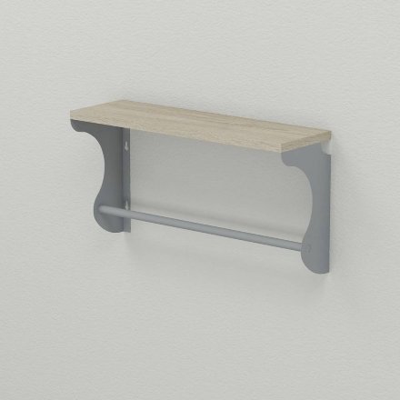 Полиця настінна Ferrum-decor Юзібі 270x700x150 метал Сірий ДСП Сонома 16 мм (FRD-102712)