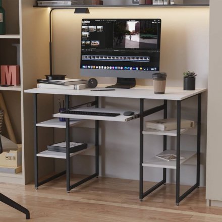 Письмовий стіл Ferrum-decor Тім 75x120x60 чорний ДСП Біле 16мм (FRD-103950)