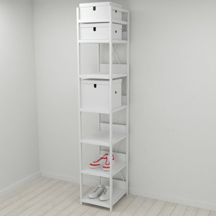 Шафа Гардероб Уні секція 4 серії Конект Ferrum-decor 220x40x50см Білий метал ДСП Білий 32 мм (FRD-104555) Шафа Гардероб Уні секція 4 серії Конект Ferrum-decor 220x40x50см Білий метал ДСП Білий 32 мм (FRD-104555)