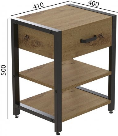 Тумба універсальна Ferrum-decor Вів'єн 1/2 50x41x40 чорний ДСП Дуб Артизан 16мм (FRD-104123) Тумба універсальна Ferrum-decor Вів'єн 1/2 50x41x40 чорний ДСП Дуб Артизан 16мм (FRD-104123)