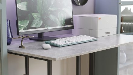 Стіл письмовий Кевін Ferrum-decor 75x140x70 Чорний метал ДСП Бетон 16 мм (FRD-106573)