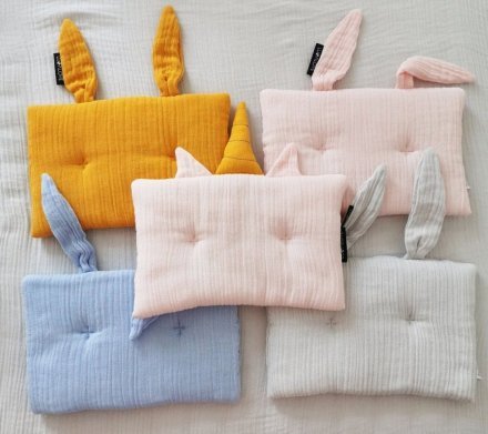 Подушка-кролик муслінова 20x30 см Powder Pink lullalove-7446