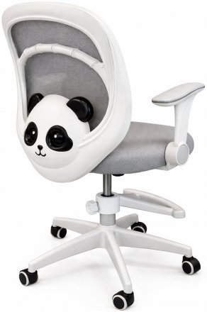 Крісло обертове дитяче з підставкою для ніг PERFECT KIDS PANDA GRAY Perfect Home Сірий (PFH-092110)