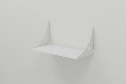 Полиця настінна Ferrum-decor Ханді 2 240x600x240 метал Білий ДСП Біле 16 мм (FRD-102582)