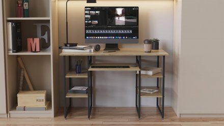 Письмовий стіл Ferrum-decor Тім 75x120x60 чорний ДСП Дуб Сонома 16мм (FRD-103951) Письмовий стіл Ferrum-decor Тім 75x120x60 чорний ДСП Дуб Сонома 16мм (FRD-103951)