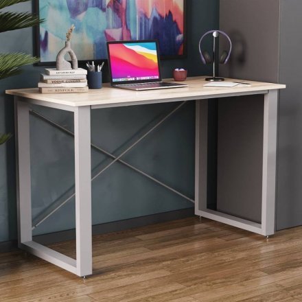 Письмовий стіл Ferrum-decor Драйв 750x1200x600 Сірий метал ДСП Дуб Сан-Марино 16 мм (FRD-103116)
