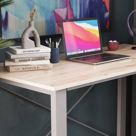 Письмовий стіл Ferrum-decor Драйв 750x1200x600 Сірий метал ДСП Дуб Сан-Марино 16 мм (FRD-103116)