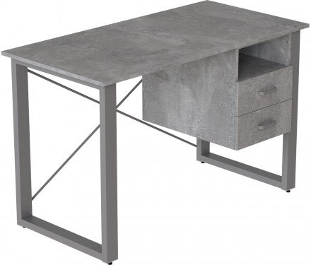 Письмовий стіл із ящиками Ferrum-decor Оскар 750x1200x600 метал Сірий ДСП Бетон 16 мм (FRD-103233)
