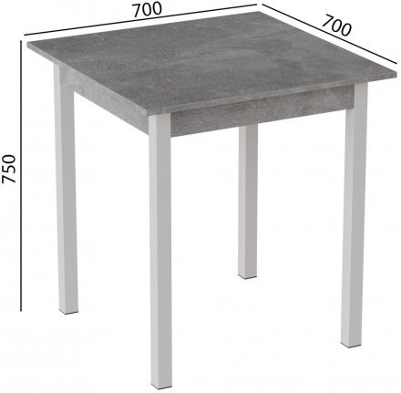 Стіл кухонний Ferrum-decor Дієго 75x70x70 Білий ДСП Бетон 16мм (FRD-105573)