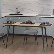 Стіл кухонний розкладний Данді на конусних ногах Ferrum-decor 75x120 160)x60 Чорний метал ДСП Дуб Сонома 16 мм (FRD-106772) Стіл кухонний розкладний Данді на конусних ногах Ferrum-decor 75x120 160)x60 Чорний метал ДСП Дуб Сонома 16 мм (FRD-106772)