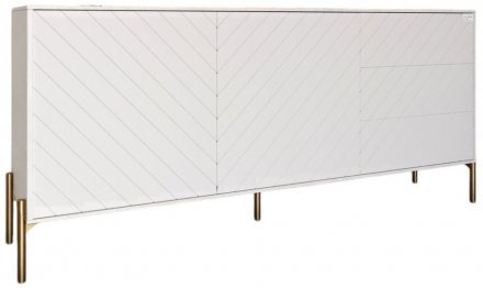Комод з золотими металевими ніжками LION Амарант 168x40x76,5 см Бетон Style/Білий (LION-041955)