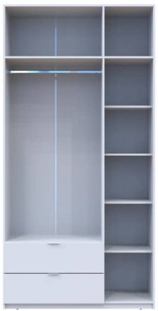 Шафа для одягу Doros Лукас Білий 3ДСП 120х50х240 DRS-011649 (80737796)