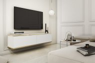 Тумба під телевізор навісна Perfect Home Оро / Oro 2-дверна RTV135 Білий (PFH-091349)