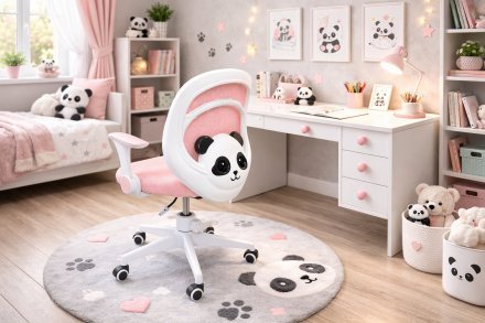 Крісло обертове дитяче з підставкою для ніг PERFECT KIDS PANDA PINK Perfect Home Рожевий (PFH-092111) Крісло обертове дитяче з підставкою для ніг PERFECT KIDS PANDA PINK Perfect Home Рожевий (PFH-092111)