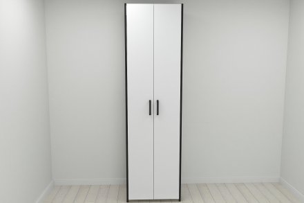 Шафа Гардероб Уні секція 7 серії Конект Ferrum-decor 220x60x50см Чорний метал ДСП Білий 16 мм (FRD-104559)