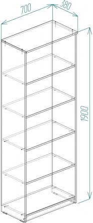 Шафа Анжело Ferrum-decor на 5 полиць 1900x700x380 ДСП Дуб Сонома 16 мм (FRD-105010)
