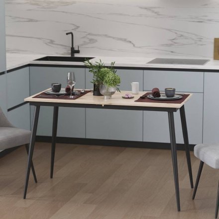 Стіл кухонний розкладний Данді на конусних ногах Ferrum-decor 75x120 160)x60 Чорний метал ДСП Дуб Сан-Марино 16 мм (FRD-106774) Стіл кухонний розкладний Данді на конусних ногах Ferrum-decor 75x120 160)x60 Чорний метал ДСП Дуб Сан-Марино 16 мм (FRD-106774)