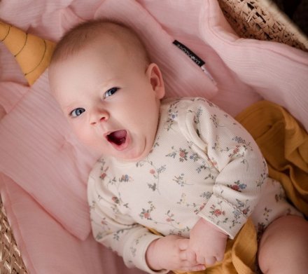 Подушка-єдиноріг муслінова 20x30 см Powder Pink lullalove-7521