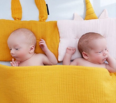 Подушка-єдиноріг муслінова 20x30 см Powder Pink lullalove-7521