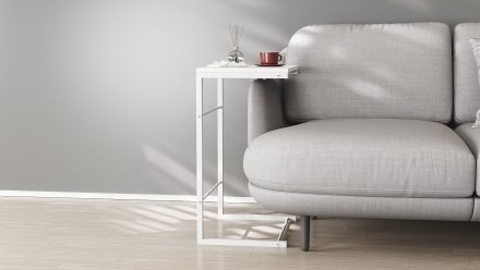 Столик приставний Террі Ferrum-decor 650x440x330 Білий метал ДСП Біле 16 мм (FRD-104655) Столик приставний Террі Ferrum-decor 650x440x330 Білий метал ДСП Біле 16 мм (FRD-104655)