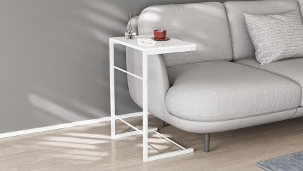 Столик приставний Террі Ferrum-decor 650x440x330 Білий метал ДСП Біле 16 мм (FRD-104655) Столик приставний Террі Ferrum-decor 650x440x330 Білий метал ДСП Біле 16 мм (FRD-104655)